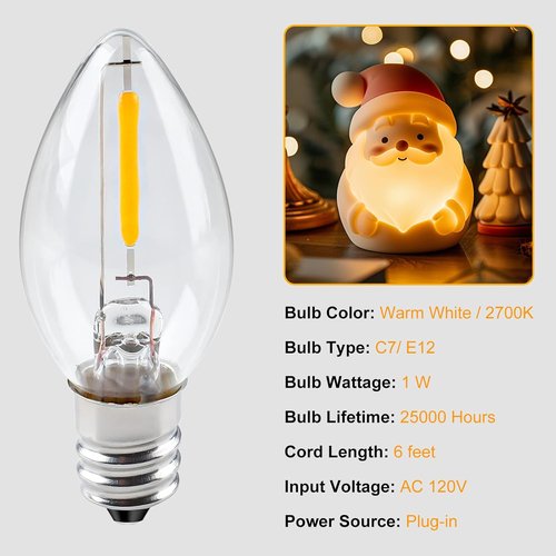 Brightown LED Accessory Cord - 6ft On/Off Switch for Night Lights & Holiday Decor | 2 Pack
