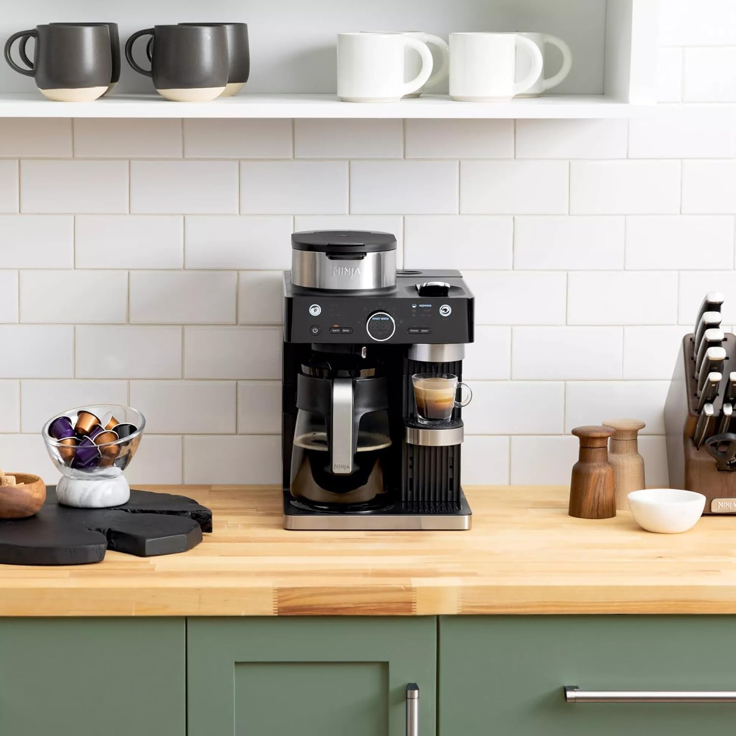 Ninja Refurbished CFN601 Espresso & Coffee Barista System - Single-Serve & 12-Cup Carafe with Frother