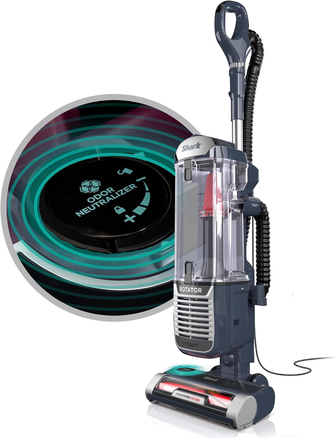 Shark ZU100 Rotator Pet Upright Vacuum - PowerFins HairPro & Odor Neutralizer, Navy (Renewed)