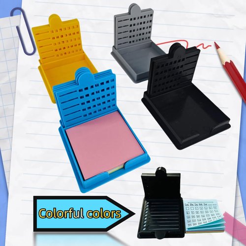 2025 New Sticky Note Stencil, Sticky Note Holder with Five Templates, Suitable for 3x3 Inch Sticky Notes, Perfect for to-Do Lists, Home, Office, Reusable Sticky Notes Dispenser (Black 5 Templates)