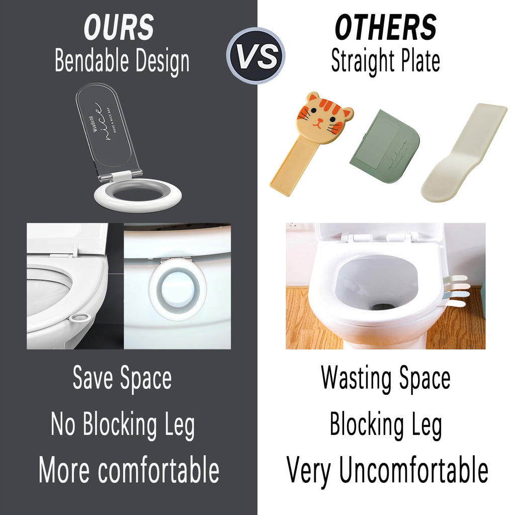Wsaduop Toilet Lid Lifter, Toilet Seat Lifter Toilet Seat Handle Lifter Toilet Cover Lifter,Avoid Touching Toilet Cover Handle,2 PCS White.