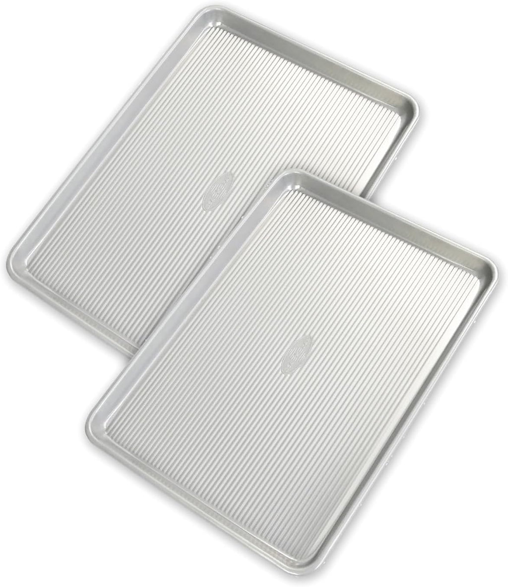 USA Pan Nonstick Aluminum Half Sheet Pan Set - Durable & Versatile Baking Trays, 2-Pack