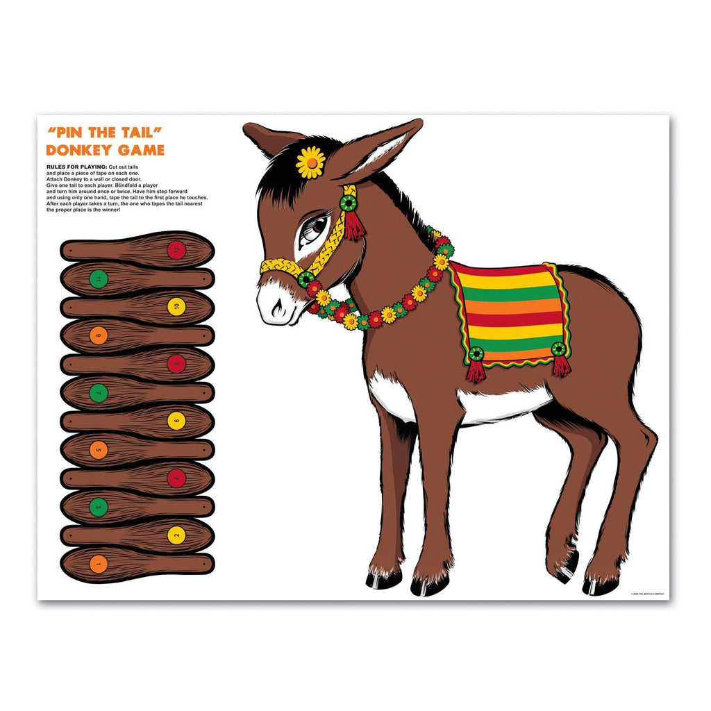 Beistle S66668AZ6 Donkey Games 6 Games
