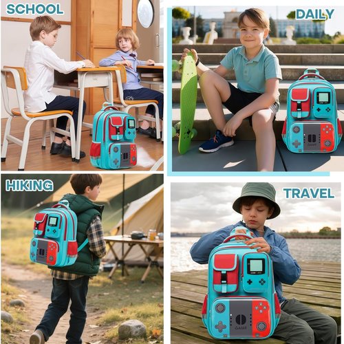 Beaulyn School Backpack for Boy, 17.3″ Gamer Boy Backpack for Kids, Muti-Pockets Travel Boys Bookbag for Elementary & Middle School Student Ages 6-14