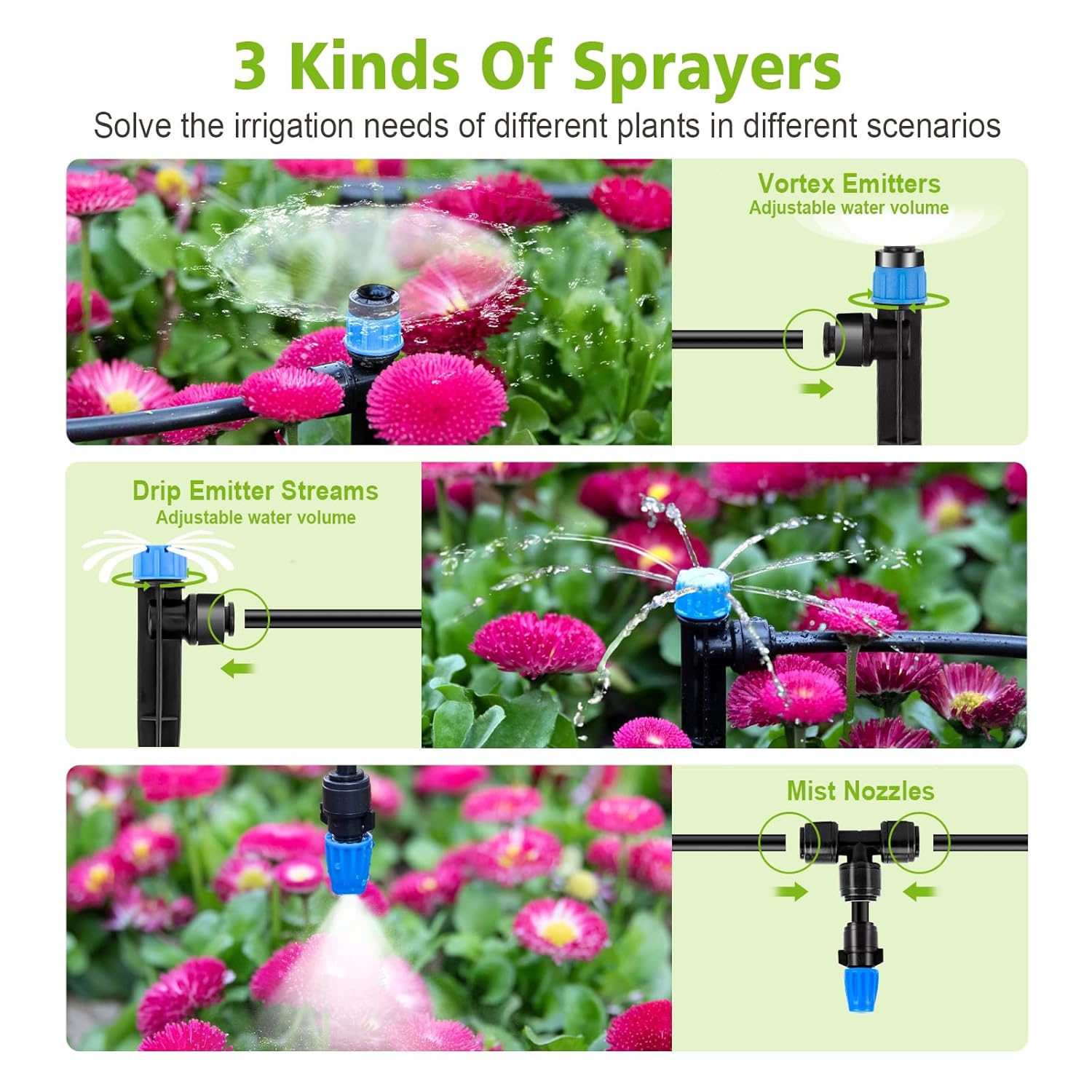 Quick-Connect Drip Irrigation System Kit by [Brand Name] - 230FT Automatic Garden Watering for Greenhouse & Lawn