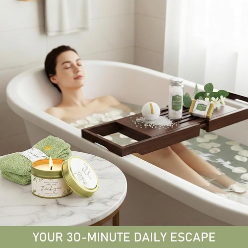 CARAKNOTS Thank You Gift Basket - Sage Green Spa Set with 12oz Mug & Joy Jar for Women, Teachers & Friends