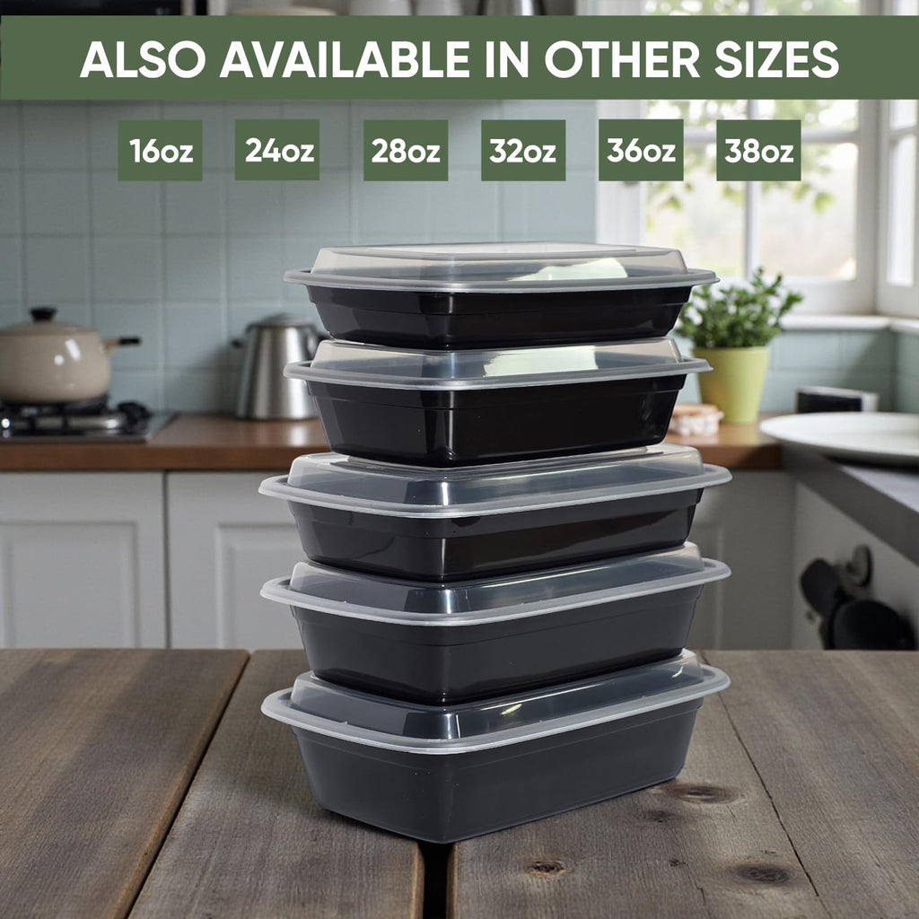 28 oz 150 Pack Meal Prep Containers BPA Free Leakproof Stackable Food Storage Containers with Lids, Microwave & Dishwasher Freezer Safe Reusable To Go Containers Bento Box Style Take Out Clear Plastic