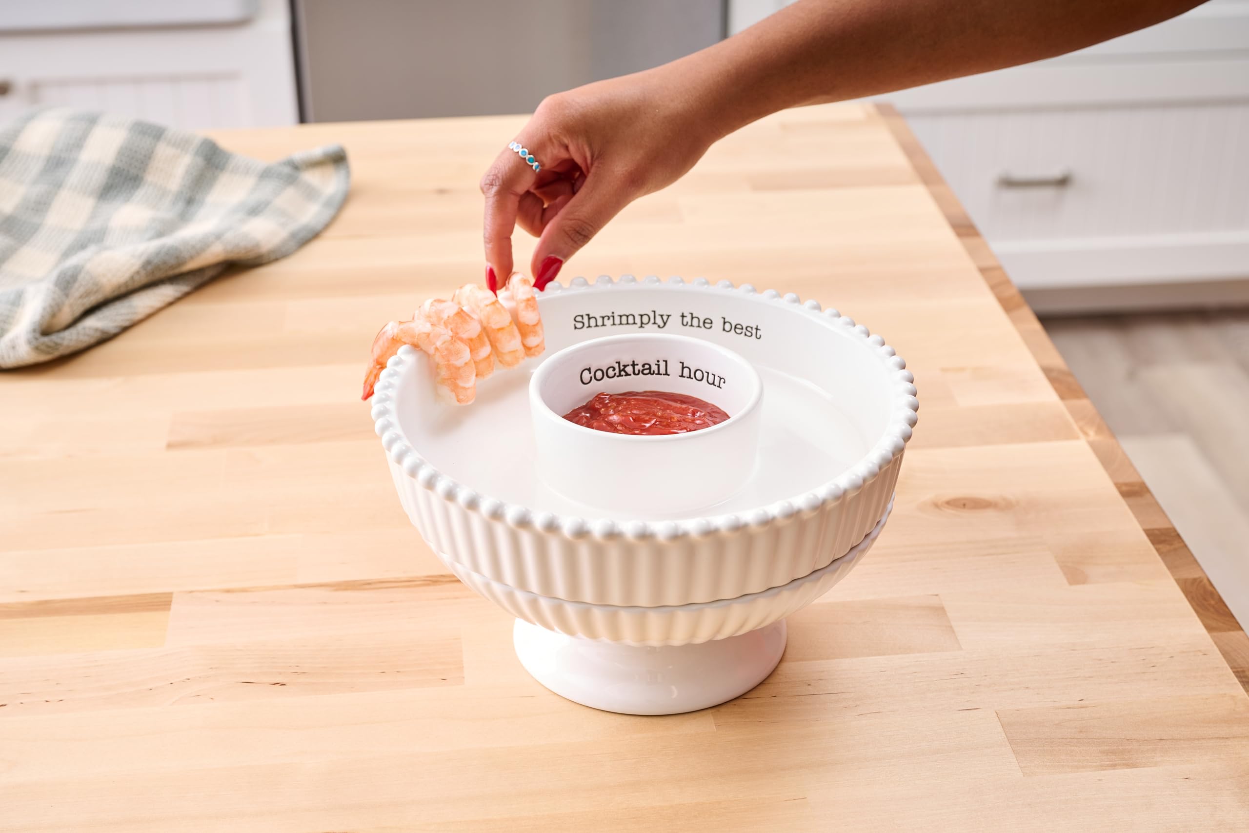 Mud Pie Shrimp Cocktail Chiller Set; 5 1/2" x 9" dia