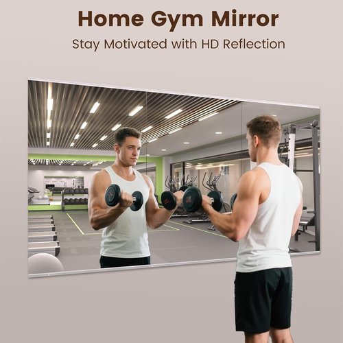 LOAAO Gym Mirror - 47.24"x29.53" Tempered Glass Wall Mirror for Home Gym, Dance Studio & Yoga Room