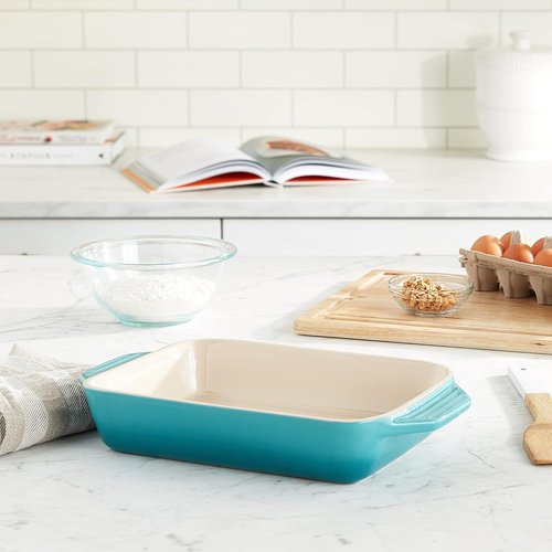 Le Creuset Stoneware Rectangular Dish - 1.8 Qt. (10.5" x 7") | Vibrant Caribbean Color