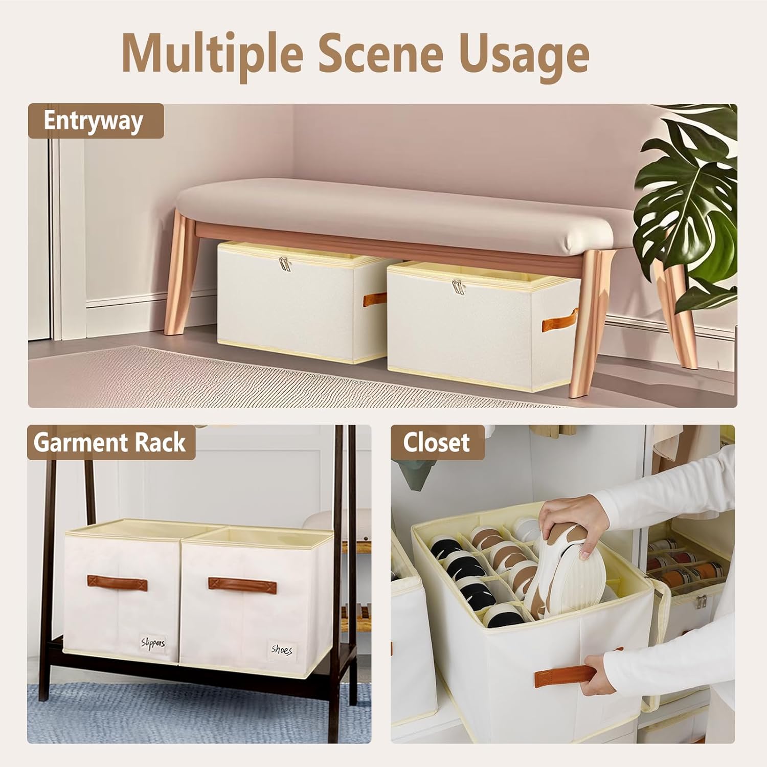 Patinao Shoe Storage Box Organizer - 3 Pack Stackable Clear Lids for 36 Pairs | Space Saver for Closet