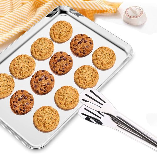 Bastwe Baking Sheets Set of 2 - 20-Inch Stainless Steel Bakeware | Healthy, Nontoxic, Rustproof & Dishwasher Safe