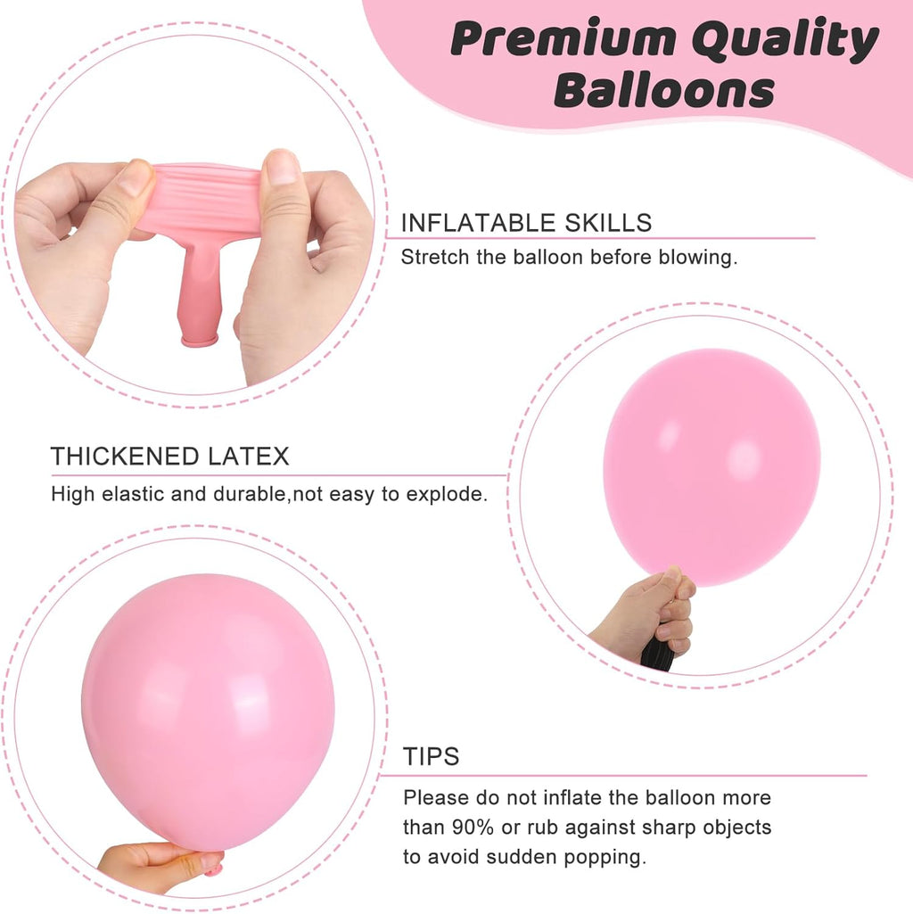RUBFAC Baby Pink Balloons - 135pcs in Various Sizes for Garland & Arch | Perfect for Weddings, Birthdays & Baby Showers