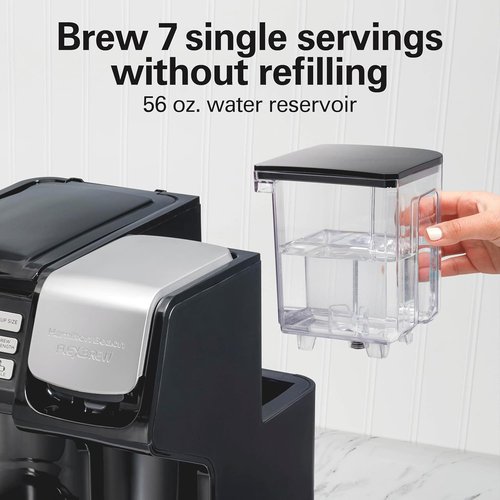 Hamilton Beach FlexBrew Coffee Maker - 2-Way Brewing with K-Cup Pods or Grounds, Black | Single Serve & 12-Cup Pot