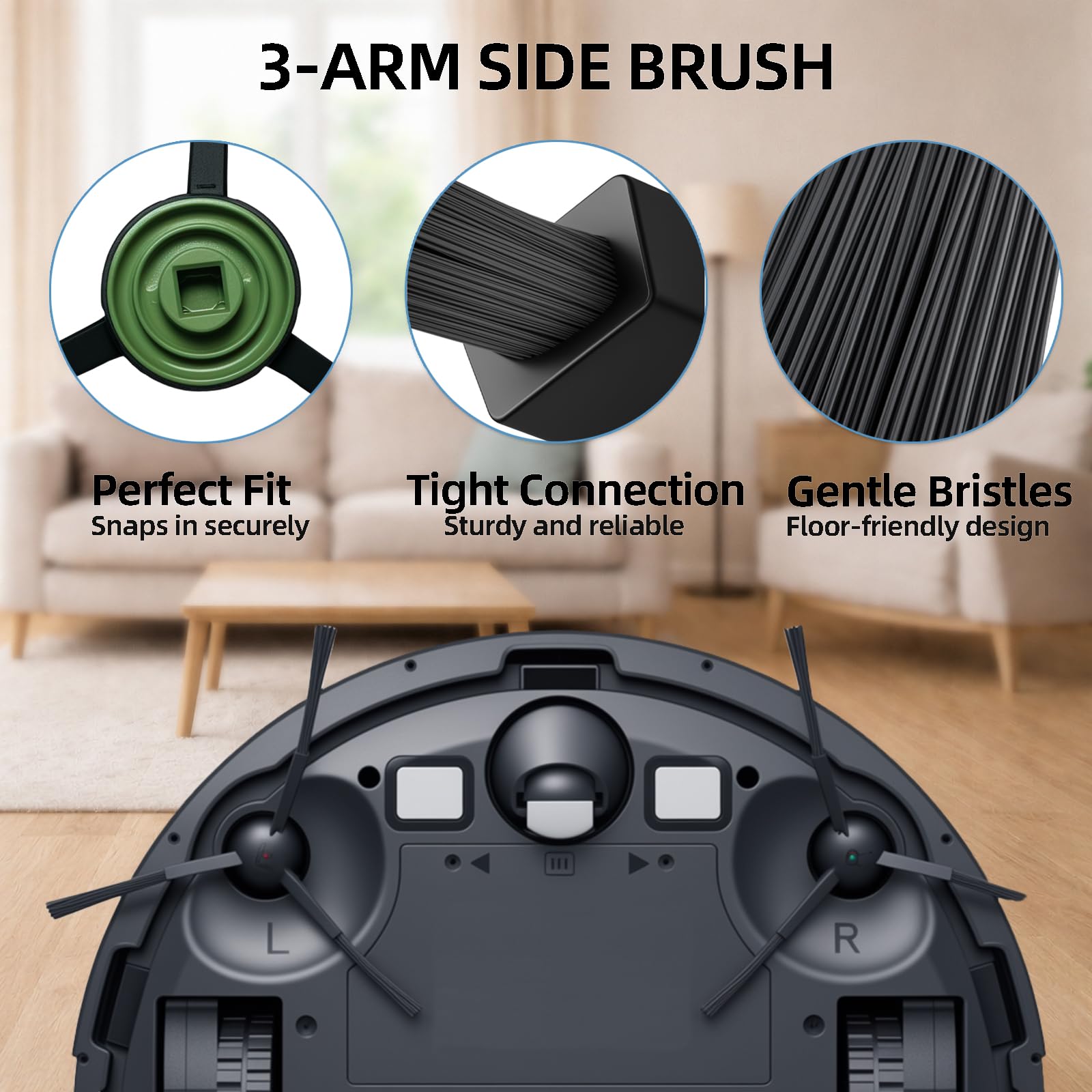 20-Piece L9000 Replacement Parts Compatible with Tikom L9000, L8000, Lubluelu SL60D, Laresar L6 Nex, Honiture Q6 SE Robot Vacuum Accessories, 2 Main Brushes, 6 Side Brushes, 6 HEPA Filters, 6 Mop Pads