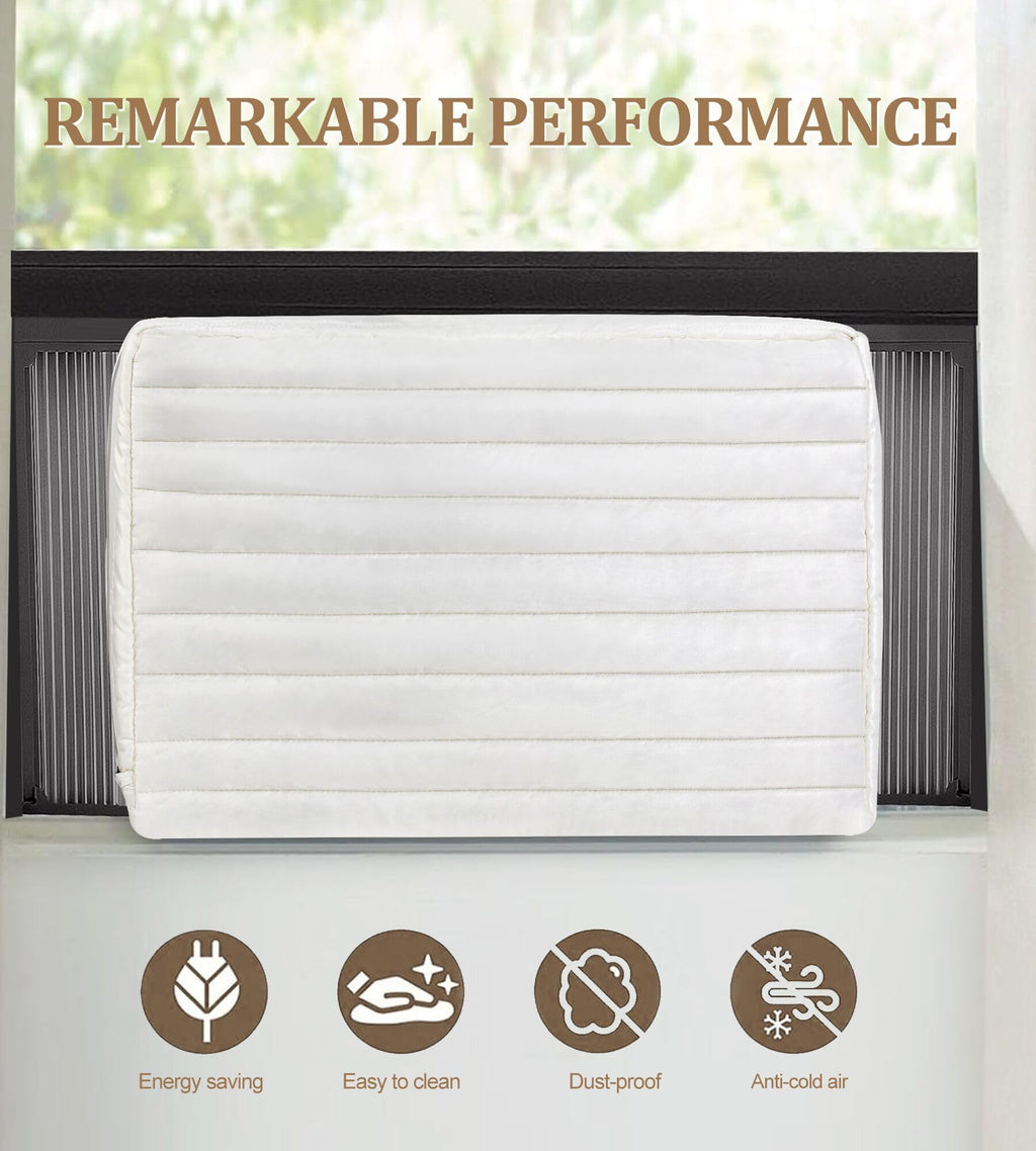 WNATN air Conditioner Cover Indoor,22x16x4.5Inches (L x H x D) air Conditioner Covers for Inside,ac Covers for Inside Double Insulation with Elastic Drawstring(White)
