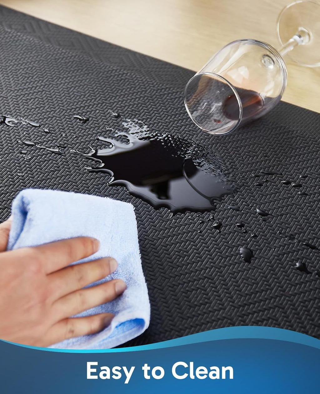 Ophanie Anti-Fatigue Kitchen Mats - 3/4 Inch Thick Cushioned Comfort Mat | Waterproof, Non-Slip, 20x32, Black