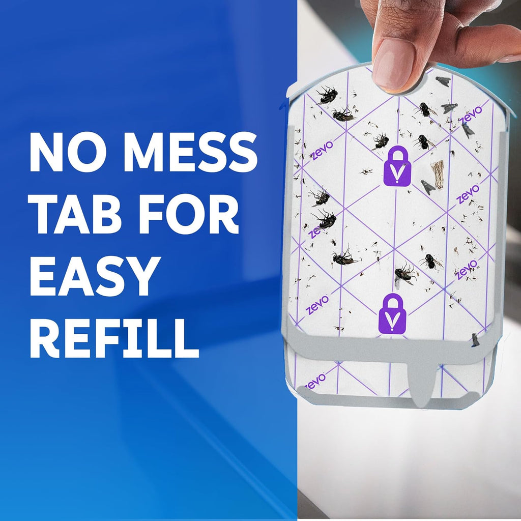 Zevo Flying Insect Trap Refill Cartridges - Compatible with Zevo & MAX Traps | Trap+Lock Technology for Gnats, House & Fruit Flies (4 Pack)