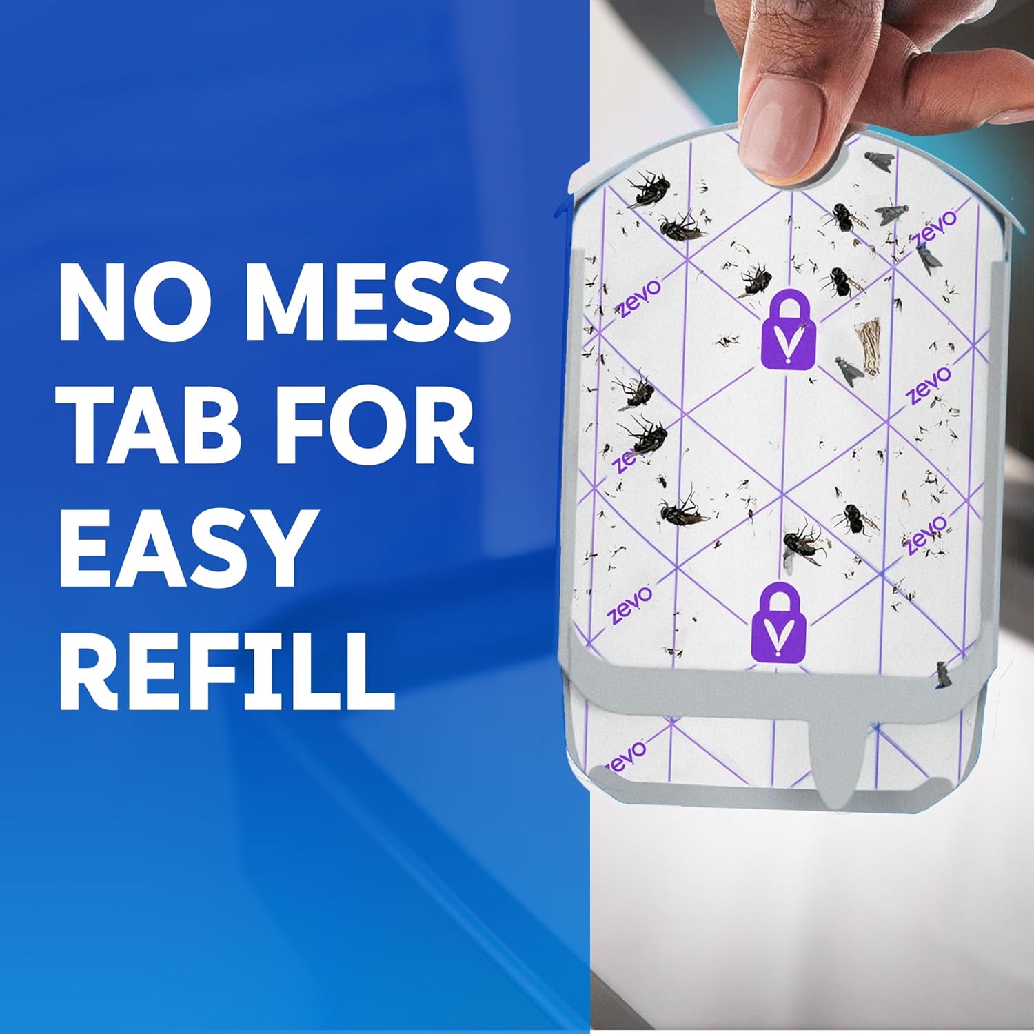 Zevo Flying Insect Trap Refill Cartridges - Compatible with Zevo & MAX Traps | Trap+Lock Technology for Gnats, House & Fruit Flies (4 Pack)