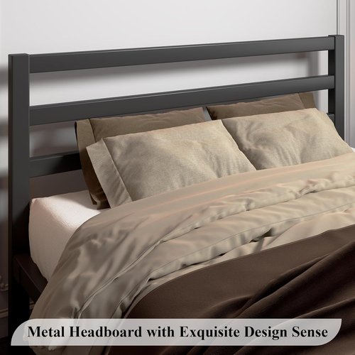 LoVinson Full Size Bed Frame - Heavy Duty Metal Platform with Under Bed Storage | Easy Assembly, Black