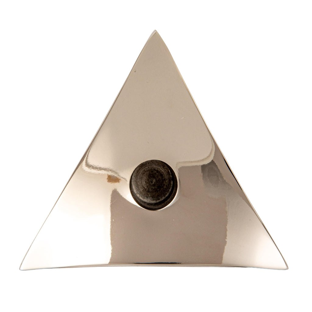 Bloomingville Metal Triangular Footed Taper Holder, Nickel Finish