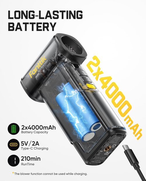 Fanttik B10 Pro Max Electric Air Duster - 130,000 RPM Brushless Motor, 6 Adjustable Gears, Rechargeable Battery
