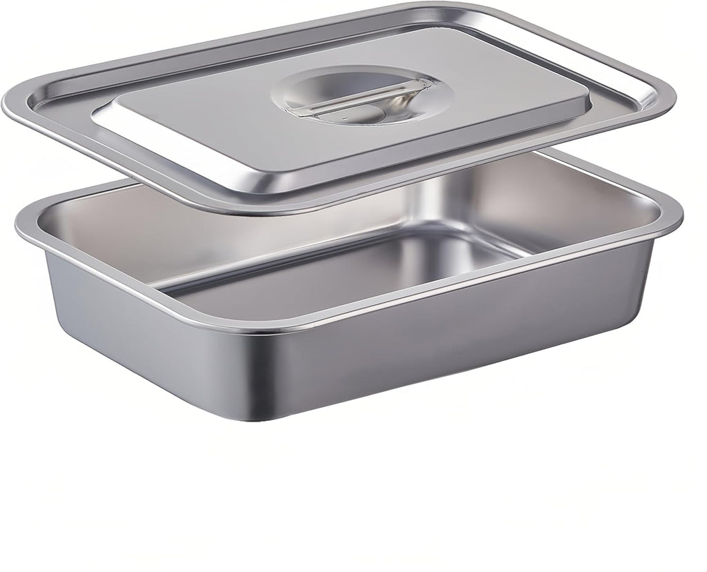 Skiennix 4-Inch Extra Deep Lasagna Baking Pan - 11x14 Inch Stainless Steel Nonstick Casserole Dish with Lid