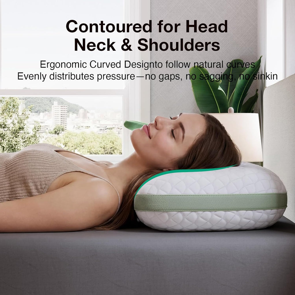 Novilla Tencel Side Sleeper Pillow - Adjustable Shredded Memory Foam for Neck & Shoulder Pain | Queen Size, Silk-Like Soft Cover