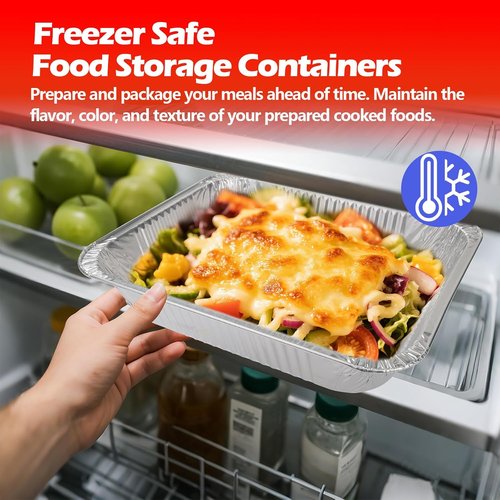 Heavy Duty Aluminum Foil Pans - 9x13 Disposable Trays for Cooking, Meal Prep & Baking | 10 Pack
