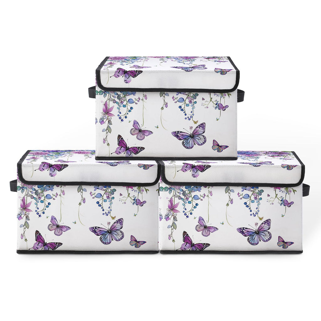 Dawuyu Stackable Clothes Storage Bins with Lids,Closet Organizers Fabric Box for Home and Office,Blanket Clothes Organizers,Under Bed Storage Containers 3 Pack.