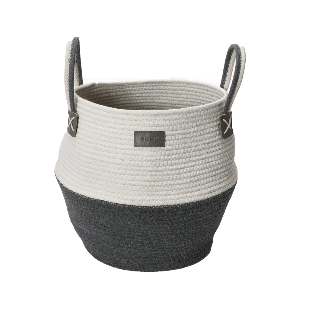 Household Essentials Bono Basket, Cotton, Gray and White