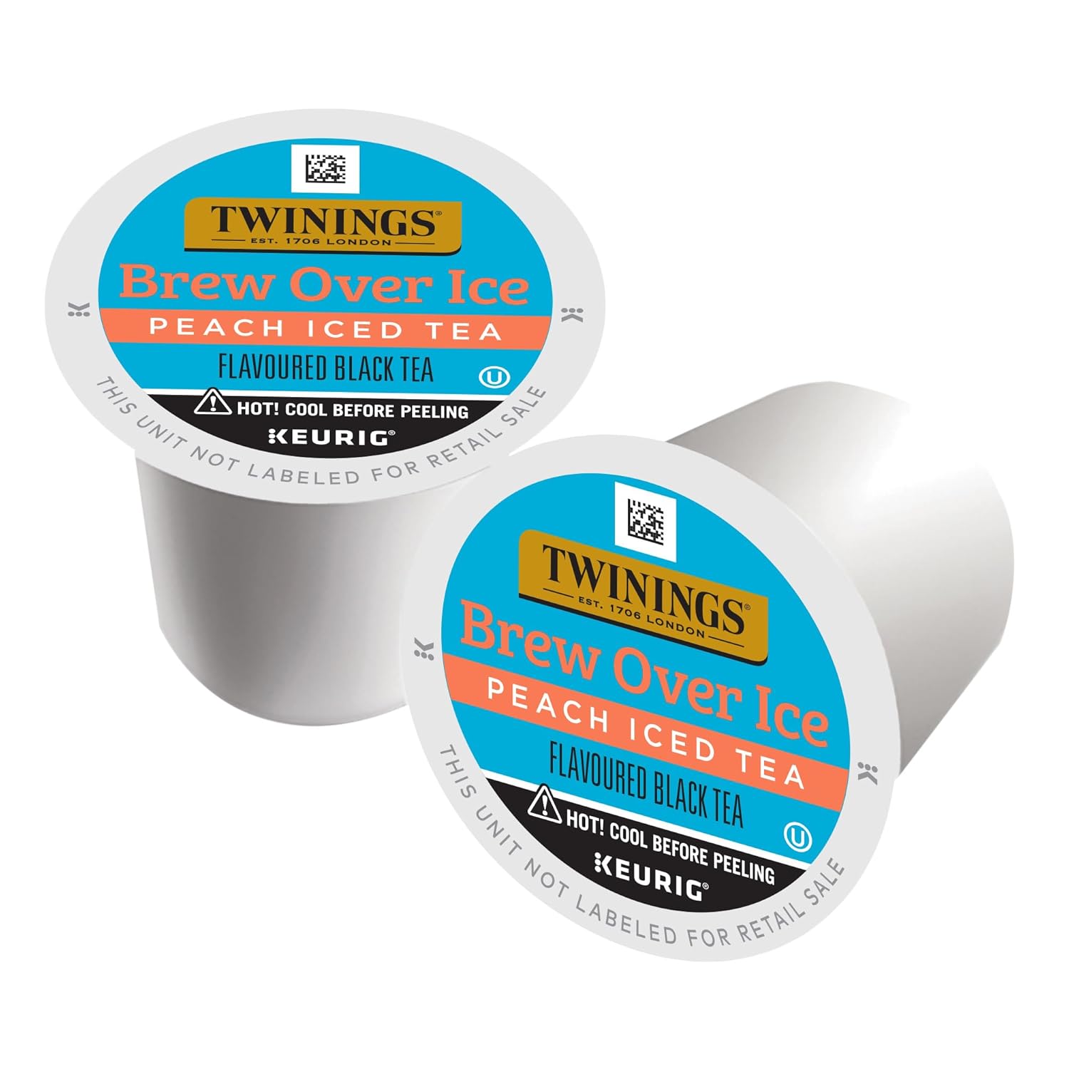Twinings Brew Over Ice Peach Black Iced Tea K-Cup Pods - Unsweetened, Caffeinated, 24 Count