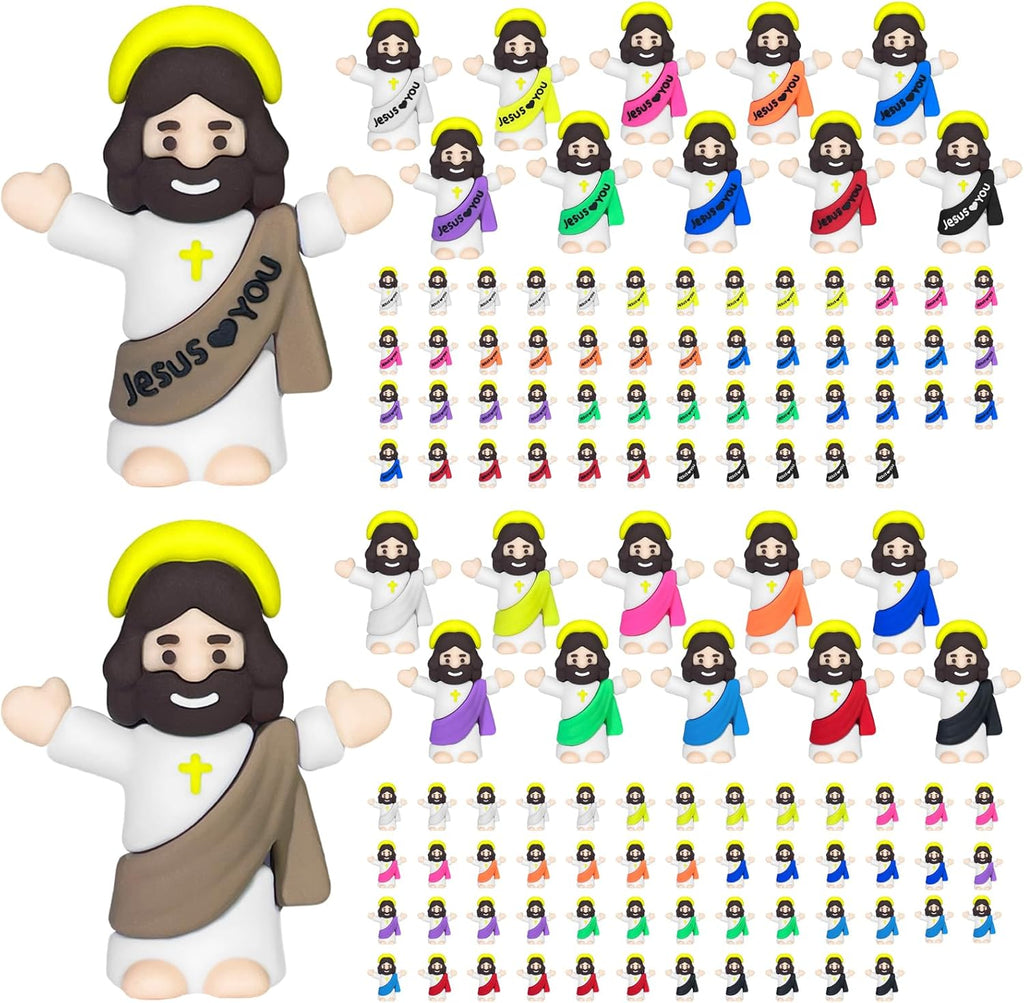 Mini Jesus Figurines by 110PCS - Perfect Easter Egg Stuffers & Religious Party Favors | 2 Styles