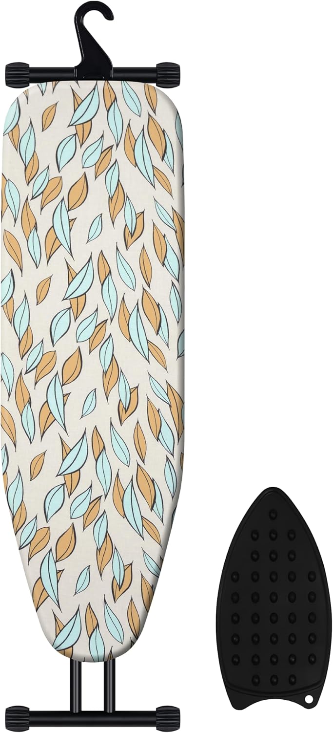 Veiox Ironing Board - Foldable Full Size with Heat Resistant Cover & Adjustable Height | 13x43 Inches