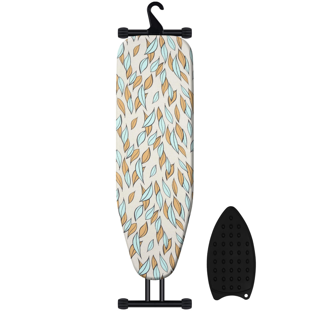 veiox Ironing Board with Heat Resistant Cover,Foldable Full Size Iron Board,Heavy Sturdy Legs,Height Adjustable,Wall Mount & Closet Hanger (13x43)
