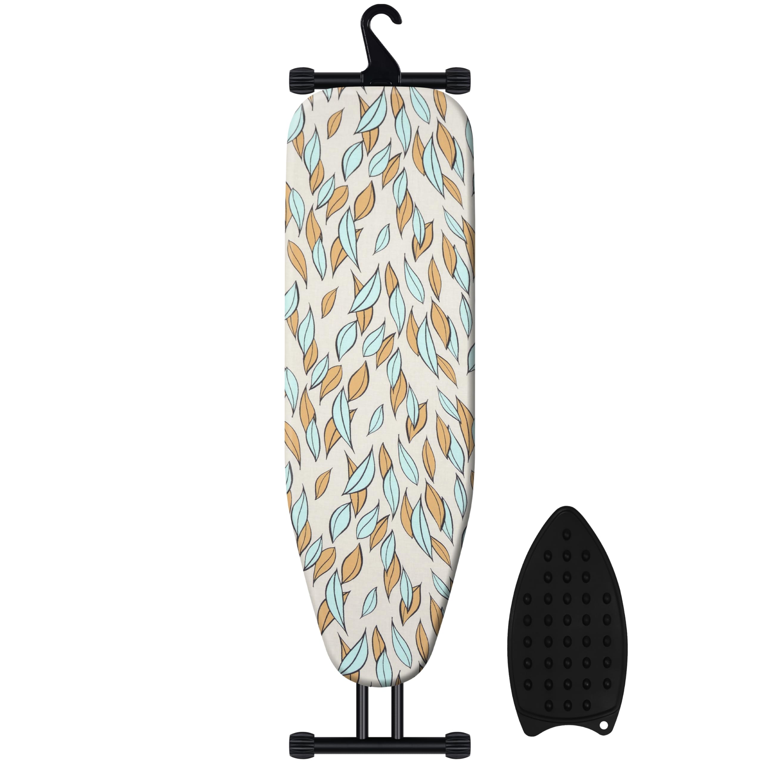veiox Ironing Board with Heat Resistant Cover,Foldable Full Size Iron Board,Heavy Sturdy Legs,Height Adjustable,Wall Mount & Closet Hanger (13x43)