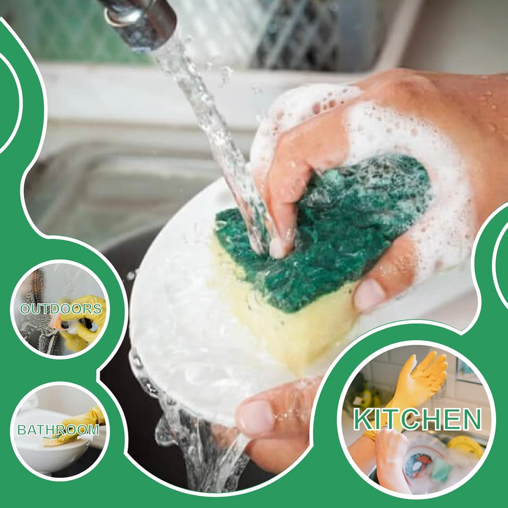 Skiennix Kitchen Cleaning Sponges - 24 Pack Non-Scratch Scrub Dish Sponges for Safe, Stink-Free Cleaning