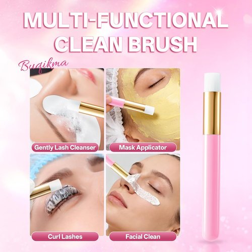 Buqikma Eyelash Shampoo | Gentle Cleanser Kit with Wash Brushes - 60ml/2.02 fl. oz for Salon & Home Care