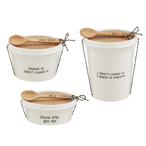 Mud Pie Lg Store Bought Container Set; container 32 oz | spoon 5"