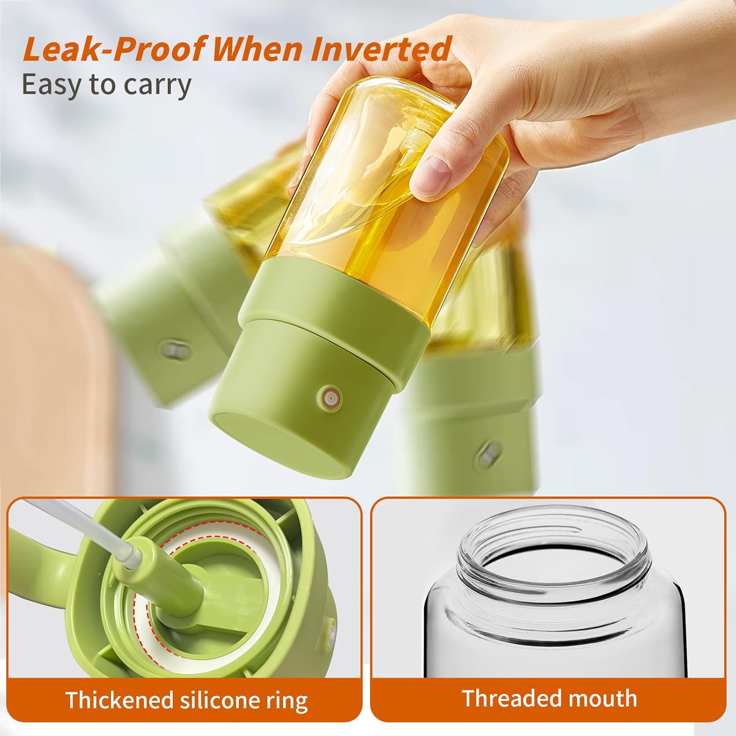 YARRAMATE Mini Oil Sprayer - Premium 6.8 OZ Food-Grade Olive Oil Spray Bottle | Portable Kitchen & BBQ Mister (Green)