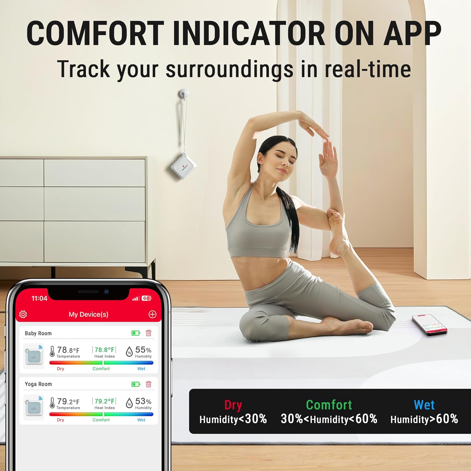 ThermoPro Bluetooth Thermometer - 260FT Range Temperature & Humidity Monitor | Remote App Control & Data Logging (TP351)
