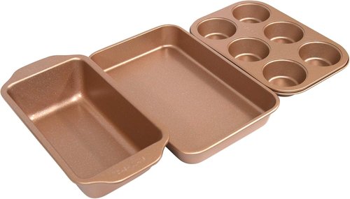 CasaWare Toaster Oven Set - 3-Piece Rose Gold Granite Collection for Stylish Cooking