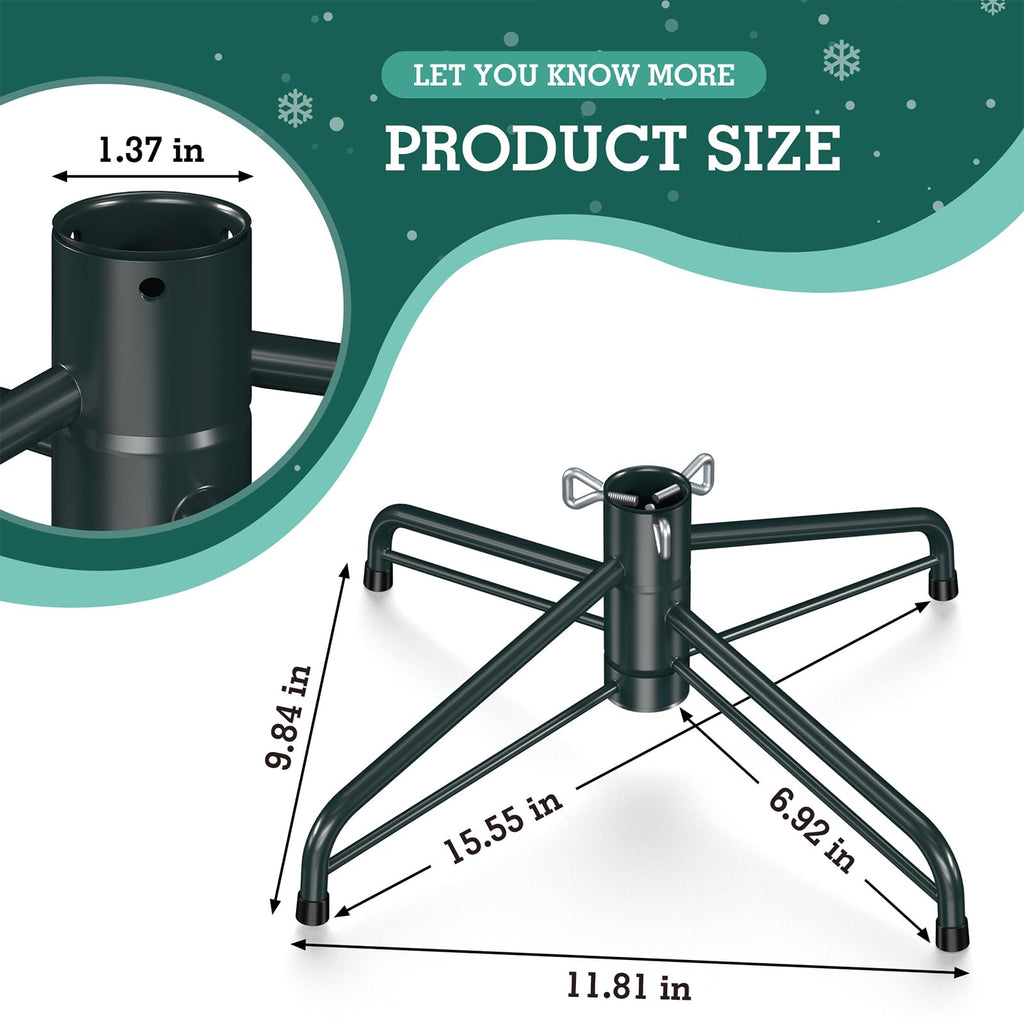 Hemndic Christmas Tree Stand for 4-6 Ft Artificial Trees, Universal Replacement Christmas Tree Base, Metal Folding Xmas Tree Stand Fits Artificial Tree Under 1.37 Inch Poles