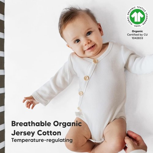 KeaBabies Organic Crib Sheets & Baby Swaddle Sleep Sacks - 2-Pack Crib Sheets & 3-Pack Swaddles - Neutral Colors