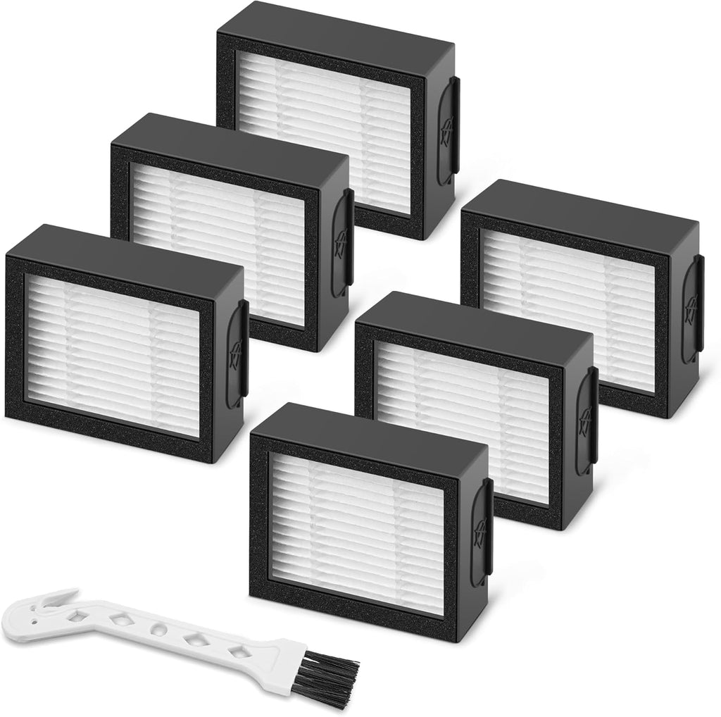 Roomba - High Efficiency Filter Replacement for E, I & J Series | 6 Pack + Cleaning Brush