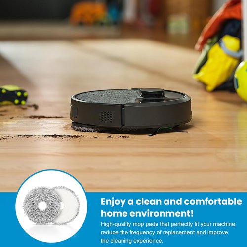 8 Pack Replacement Mop Pads Compatible with iRobot Roomba Plus 405 Combo / 505 Combo / 507 Combo Robot Vacuum Cleaner, Reusable & Washable Microfiber Mop Cloth Refill