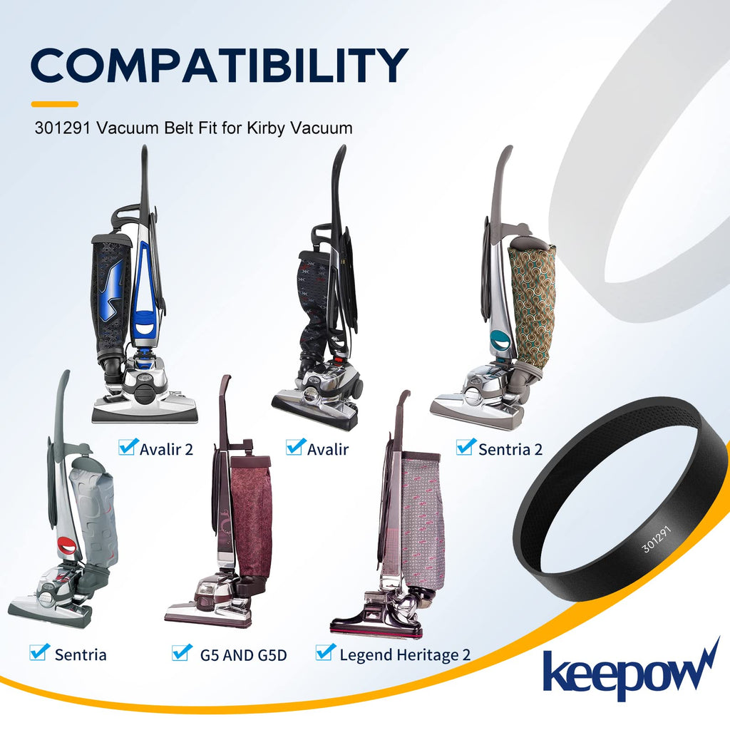 KEEPOW 301291 Vacuum Belt Replacement for Kirby Vacuum Belt fits All Generation Series Models G3 G4 G5 G6, 6 Pack