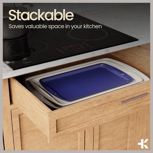 BAKKEN 6-Piece Baking Pan Set - Royal Blue Nonstick Ceramic Coating, Commercial Grade Bakeware | Oven Safe Up to 450°F