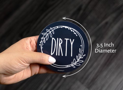Dishwasher Magnet Clean Dirty Sign, Double-Sided Clean/Dirty for Stainless Steel Dishwashers, White & Blue Magnetic Home and Kitchen Gadgets