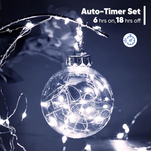 Ariceleo Outdoor String Lights - 16.4 Ft Battery Operated LED Fairy Lights with Remote & Timer | Waterproof Cool White for Parties, Weddings, Christmas